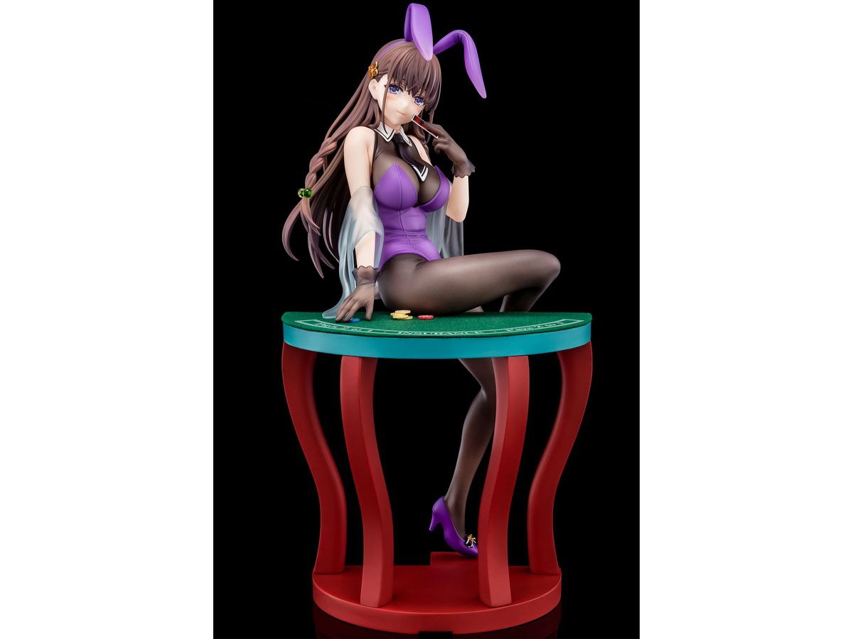 The Demon Sword Master of Excalibur Academy: Elfine Phillet Wearing Flower Purple Bunny Costume Figure with Nip Slip Gimmick System