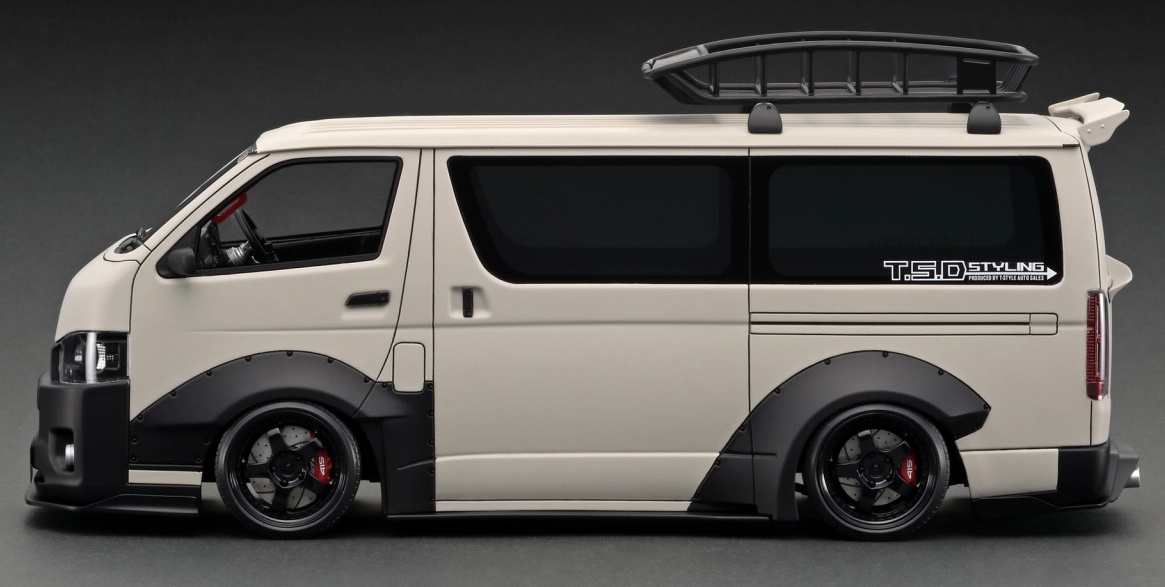 T S D WORKS HIACE Matte Sand Beige With Roof Rack HLJ