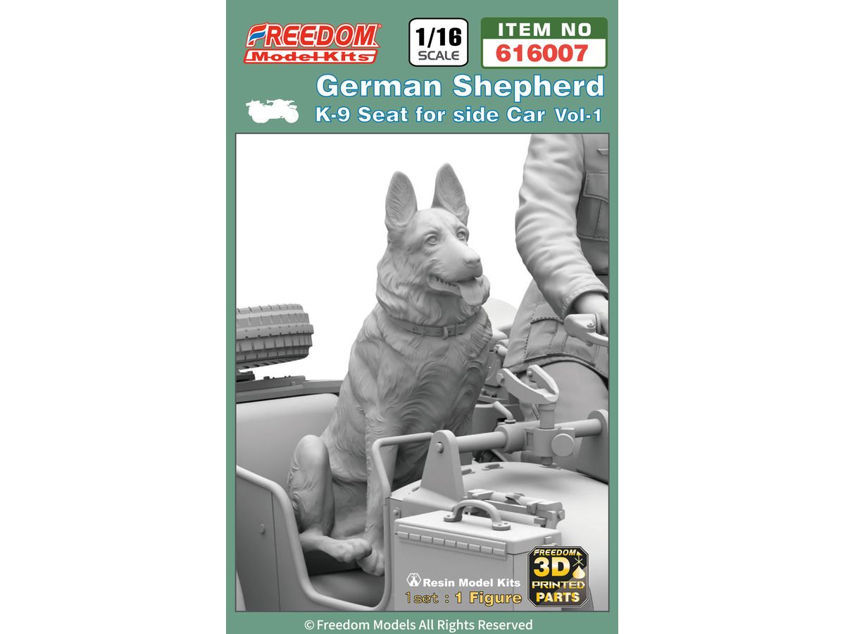 German Shepherd Vol. 1 K-9, Seated for Side Car, etc 3D Print RESIN PARTS